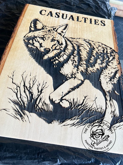 Live Edge Coyote Counting Board