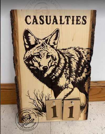 Live Edge Coyote Counting Board