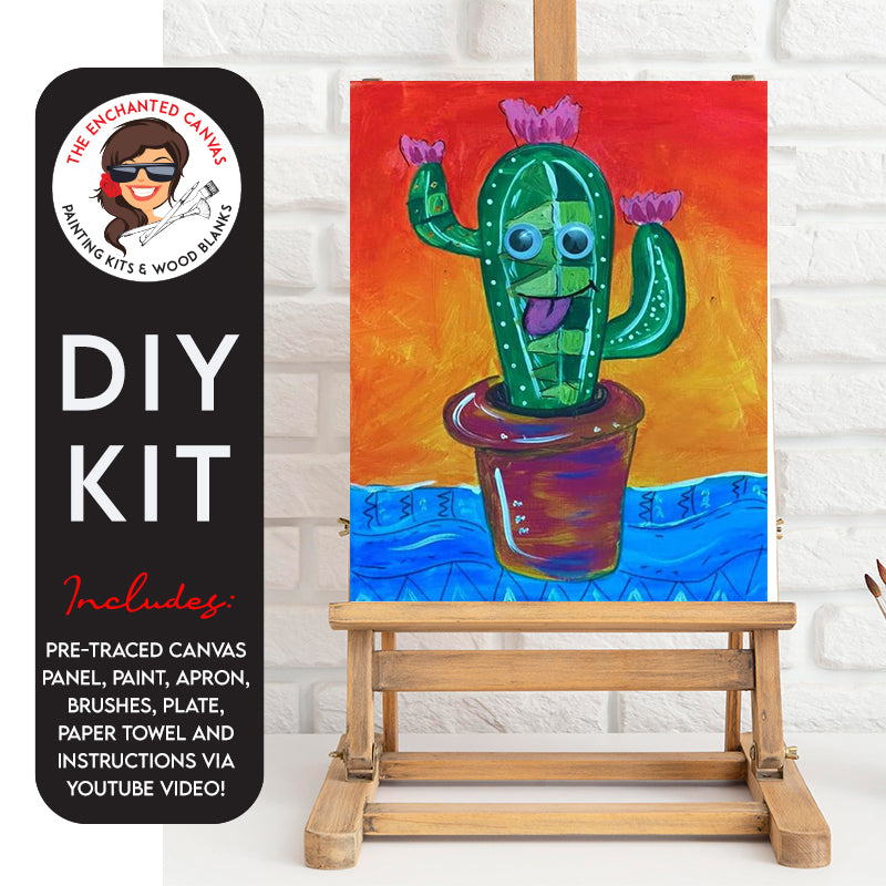 Crazy-Eyed Cactus DIY Painting Kit