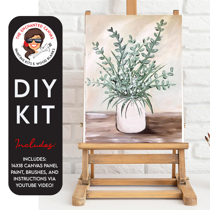 Embrace the beauty of simplicity with our Greenery in a Vase DIY Painting Kit! Sometimes, the magic lies in the simplicity of nature. Picture a timeless arrangement of greenery in a vase, offering a neutral and soothing visual treat.