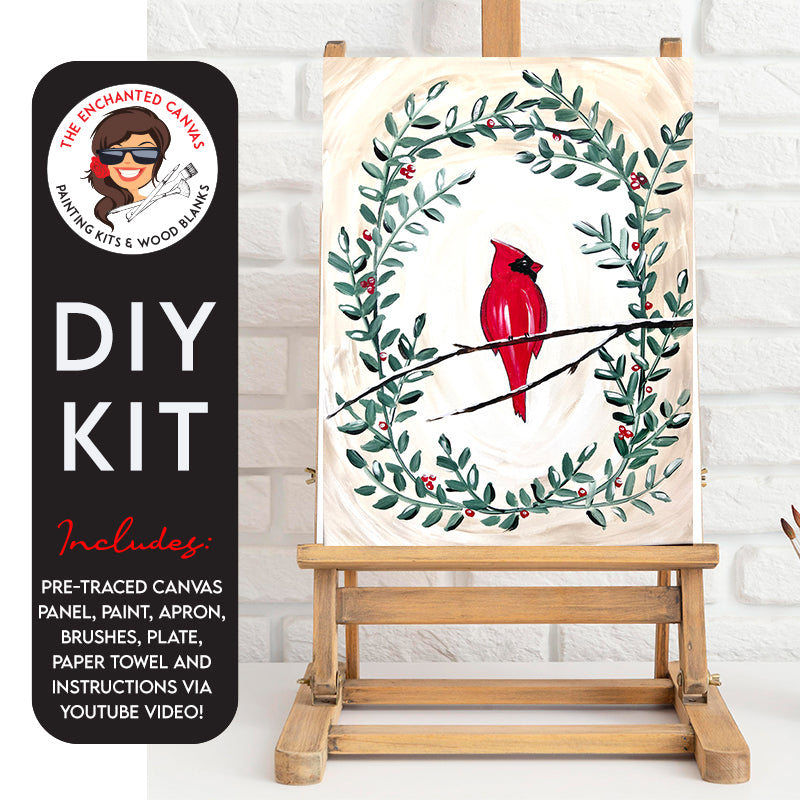 Cardinal in a Wreath DIY Painting Kit