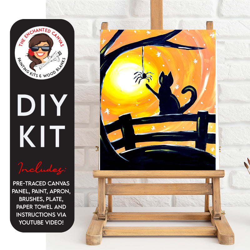 Cat with a Spider DIY Painting Kit