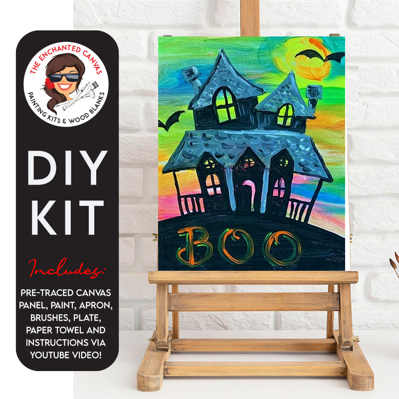 Spooky Mansion with Neon DIY Painting Kit