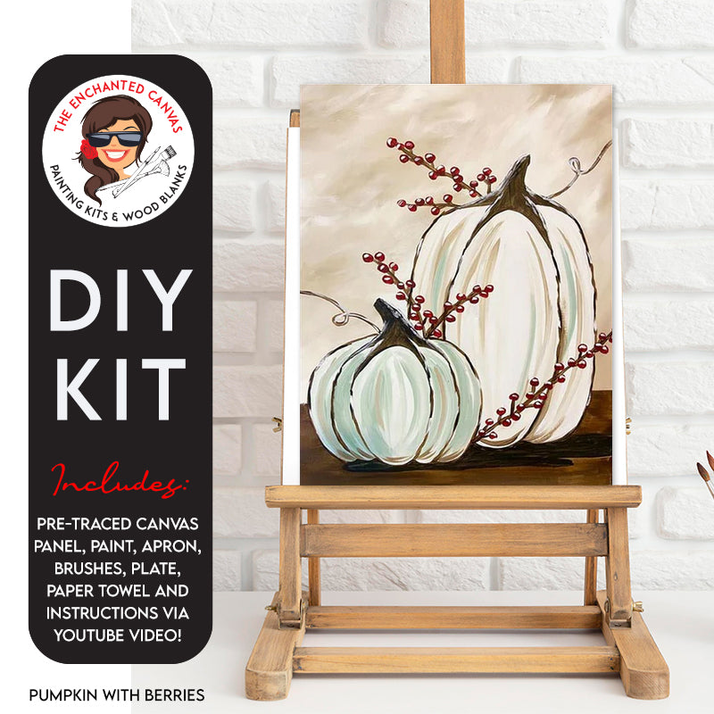 Pumpkin with Holly Berries DIY Painting Kit