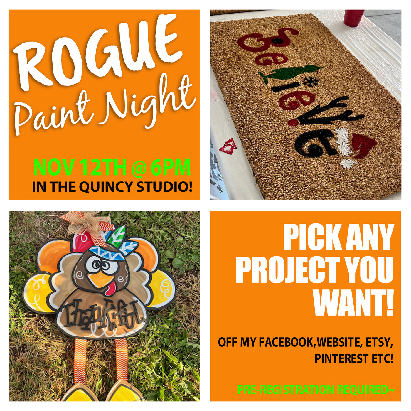 ROGUE NIGHT (Pick Your Project)NOVEMBER 12TH Painting Party