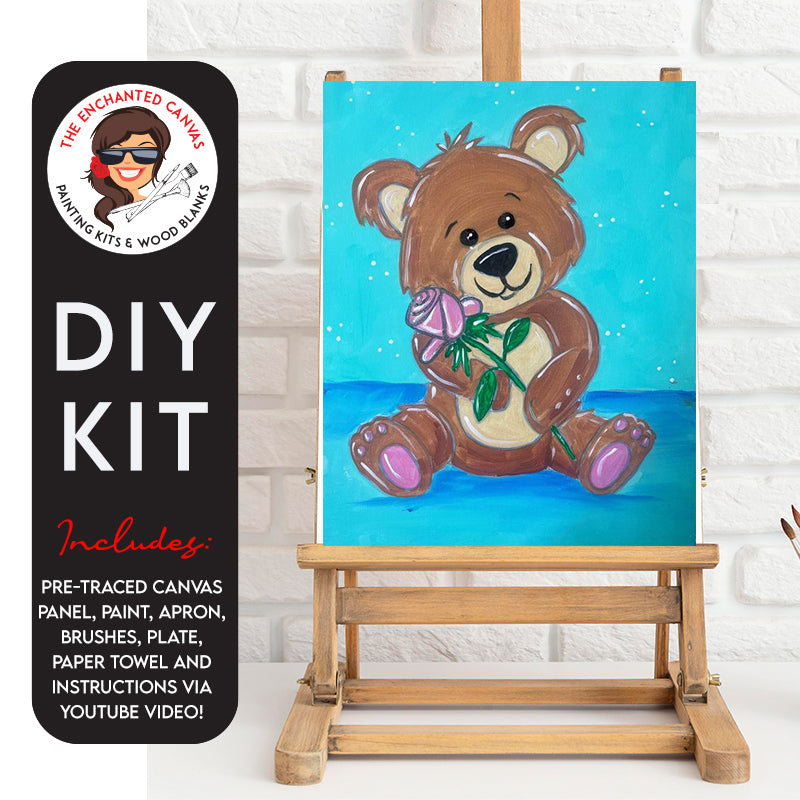 Teddy with Rose DIY Painting Kit