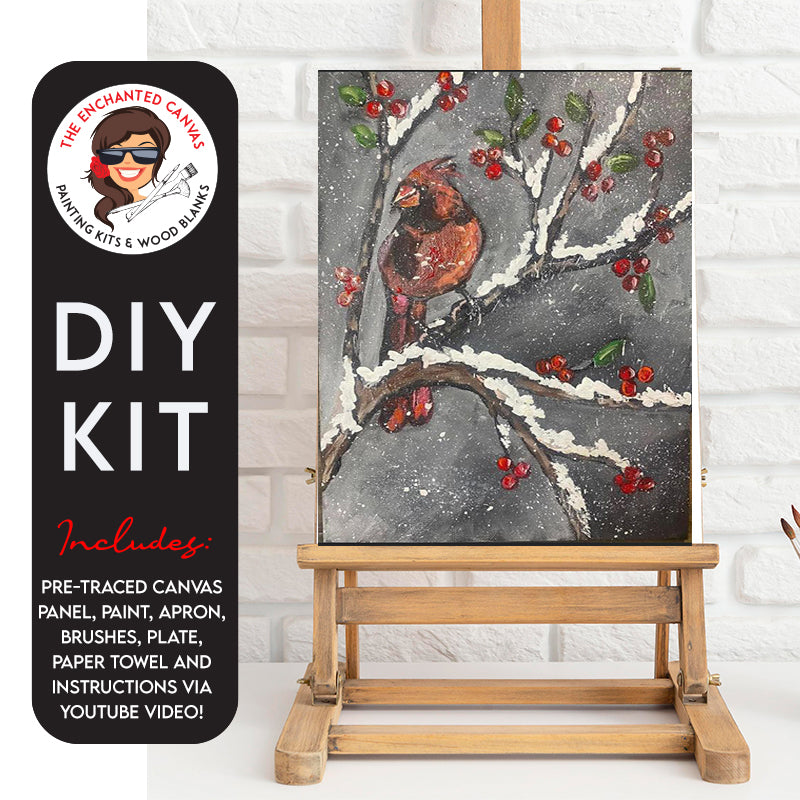 Winter Cardinal DIY Painting Kit