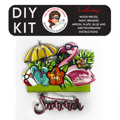 This Summer interchangeable add on includes the word "Summer" in a fun script font and is intended to hang from truck bed. The interchangeable piece itself features a Flamingo with Sunglasses, Hibiscus Flowers, Flip Flops, Beachball, Umbrella and Tropical Leaves that slips into the back of the truck.